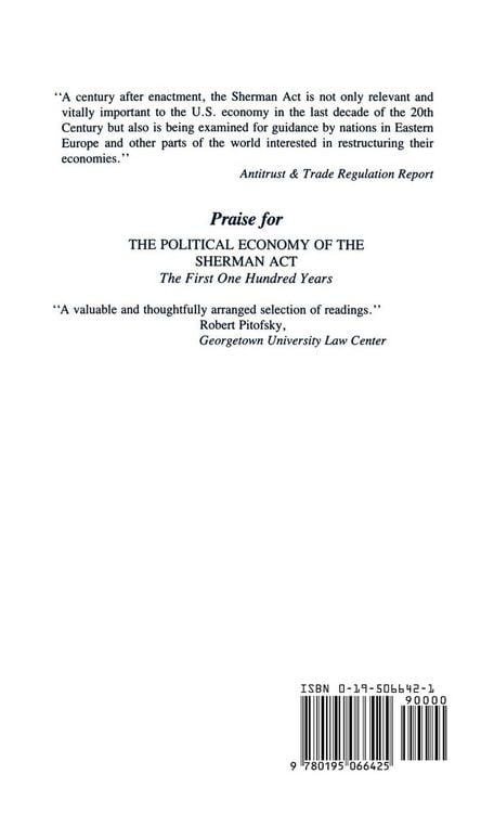 Produktbild: The Political Economy of the Sherman ACT