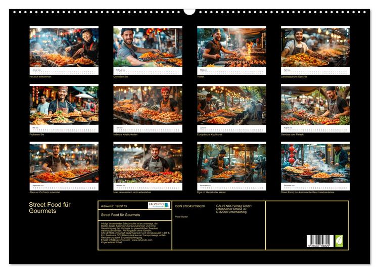 Produktbild: Street Food f&uuml;r Gourmets (Wandkalender 2026 DIN A2 quer), CALVENDO Monatskalender