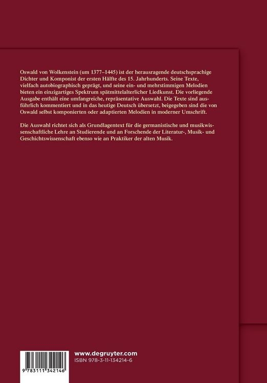 Produktbild: Oswald von Wolkenstein: Lieder