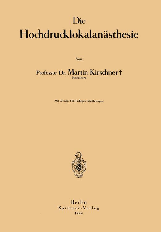 Produktbild: Die Hochdrucklokalan&auml;sthesie