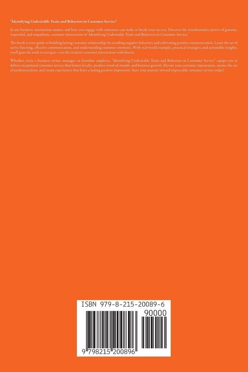 Produktbild: Identifying Undesirable Traits and Behaviors in Customer Service