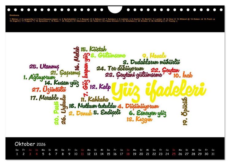 Produktbild: Sprachkalender T&uuml;rkisch-Deutsch (Wandkalender 2026 DIN A4 quer), CALVENDO Monatskalender
