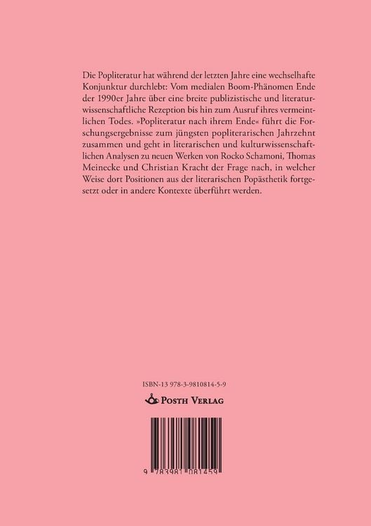 Produktbild: Die Popliteratur nach ihrem Ende