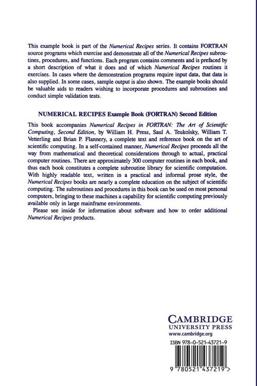 Produktbild: Numerical Recipes in FORTRAN Example Book