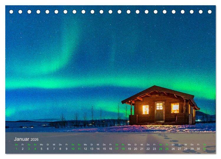 Produktbild: Naturwunder Polarlicht (Tischkalender 2026 DIN A5 quer), CALVENDO Monatskalender