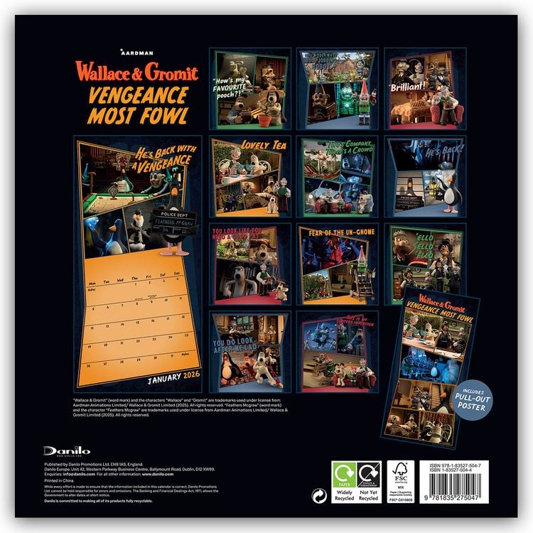 Produktbild: Wallace and Gromit 2026 – Wandkalender