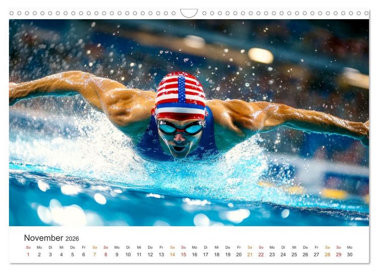 Produktbild: Schwimmen - Bahn f&uuml;r Bahn (Wandkalender 2026 DIN A3 quer), CALVENDO Monatskalender