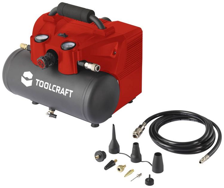 Produktbild: TOOLCRAFT Akku-Druckluft-Kompressor AP-1200 / TAWB-200 6l 8 bar