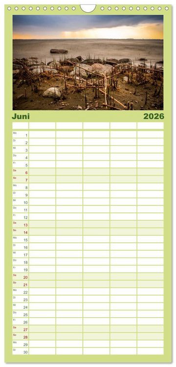 Produktbild: Familienplaner 2026 - Bezauberndes Usedom mit 5 Spalten (Wandkalender, 21 x 45 cm) CALVENDO