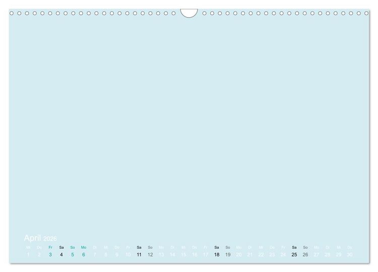 Produktbild: Bastelkalender - hell Blau (Wandkalender 2026 DIN A3 quer), CALVENDO Monatskalender