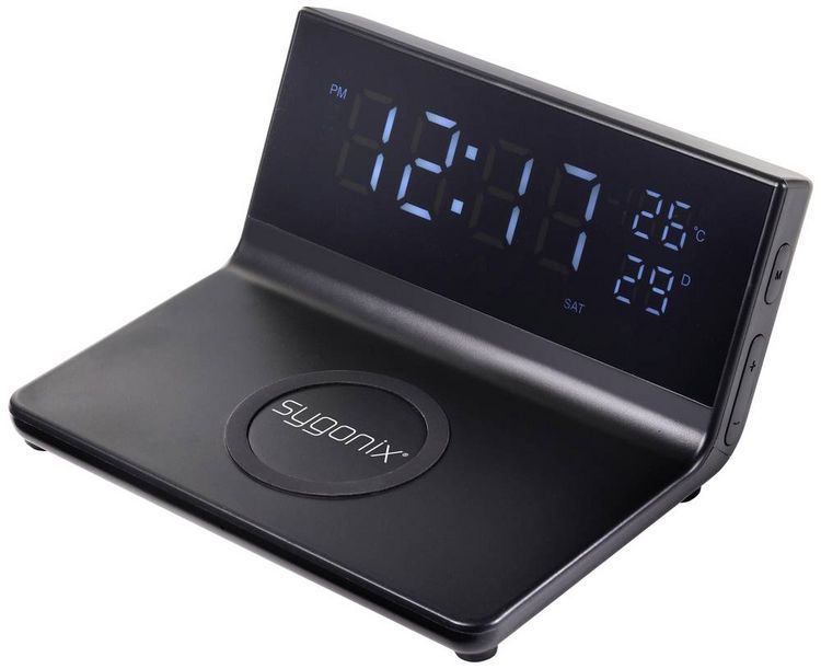 Produktbild: Sygonix Ladestation 15W Alarm Clock with Wireless Charger SY-5459860