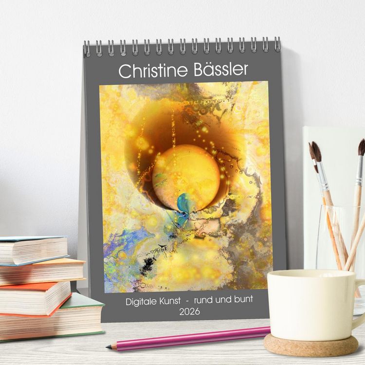 Produktbild: Digitale Kunst - rund und bunt (Tischkalender 2026 DIN A5 hoch), CALVENDO Monatskalender