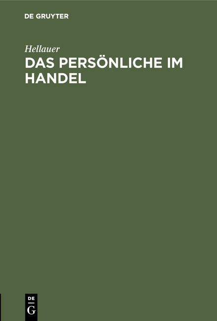 Produktbild: Das Pers&ouml;nliche im Handel