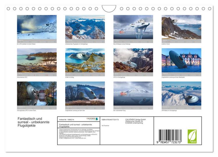 Produktbild: Fantastisch und surreal - unbekannte Flugobjekte (Wandkalender 2026 DIN A4 quer), CALVENDO Monatskalender