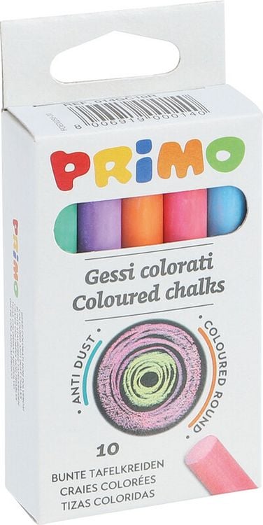 Produktbild: PRIMO Kreiden staubfrei, 10 Farben sortiert