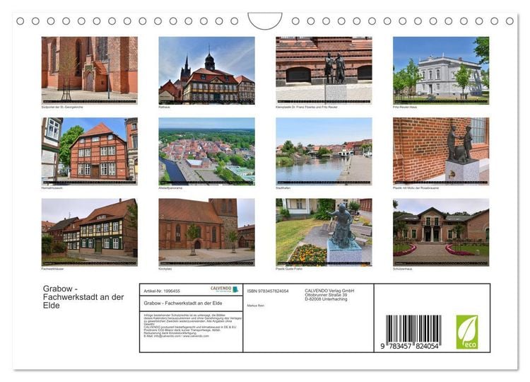 Produktbild: Grabow - Fachwerkstadt an der Elde (Wandkalender 2026 DIN A4 quer), CALVENDO Monatskalender