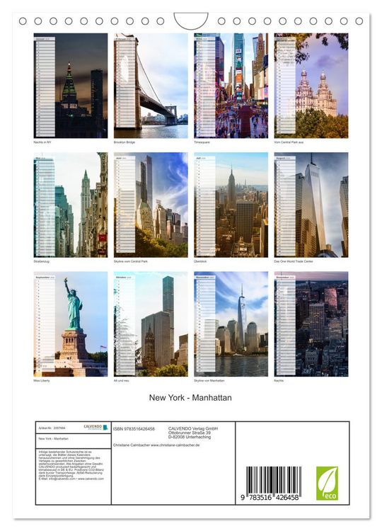Produktbild: New York - Manhattan (Wandkalender 2026 DIN A4 hoch), CALVENDO Monatskalender