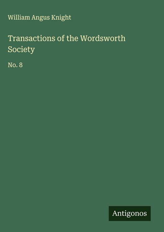 Produktbild: Transactions of the Wordsworth Society