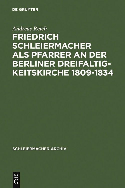 Produktbild: Friedrich Schleiermacher als Pfarrer an der Berliner Dreifaltigkeitskirche 1809-1834