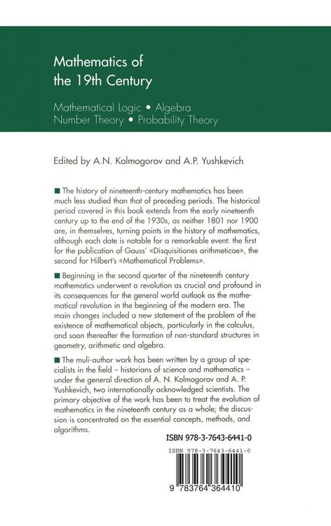 Produktbild: Mathematics of the 19th Century