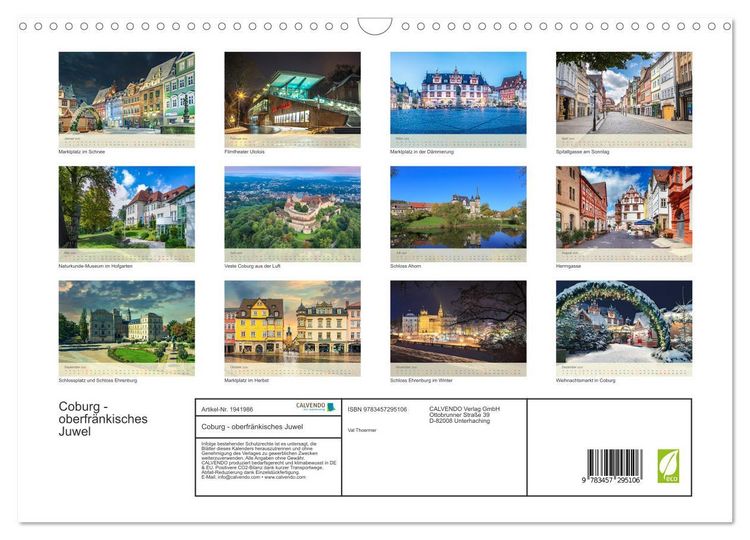 Produktbild: Coburg - oberfr&auml;nkisches Juwel (Wandkalender 2026 DIN A3 quer), CALVENDO Monatskalender