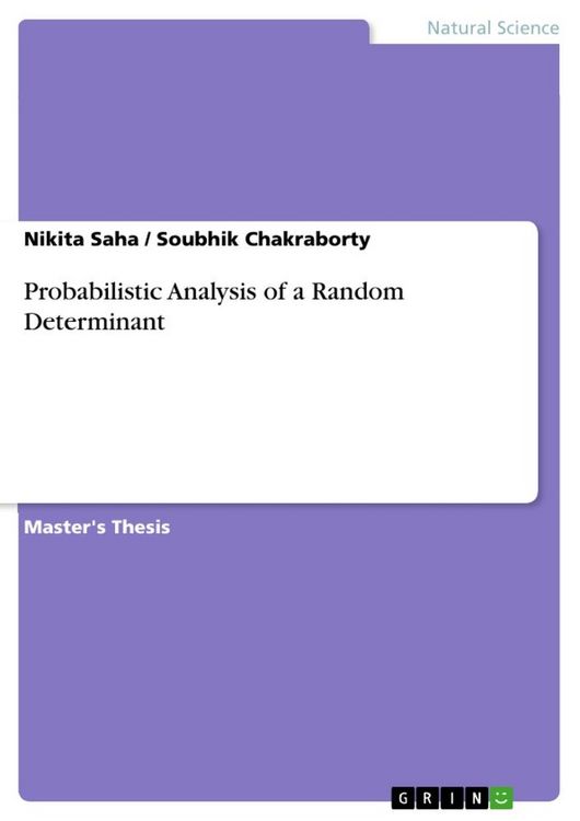 Produktbild: Probabilistic Analysis of a Random Determinant
