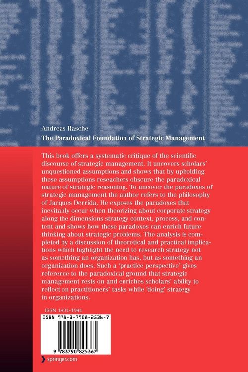 Produktbild: The Paradoxical Foundation of Strategic Management