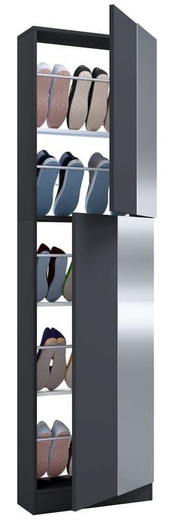 Produktbild: Holz Schuhschrank Schuhkommode Fulisa XL Spiegel