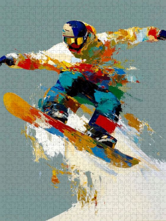 Produktbild: CALVENDO Puzzle Snowboarden, wo Bewegung zur Kunst wird | 1000 Teile Lege-Gr&ouml;&szlig;e 64x48cm Foto-Puzzle f&uuml;r gl&uuml;ckliche Stunden