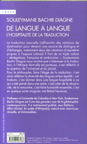Produktbild: De langue &agrave; langue : l'hospitalit&eacute; de la traduction