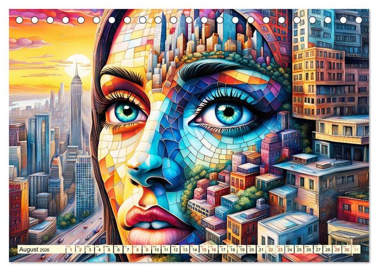 Produktbild: Faces of the metropolis (Desk Calendar 2026 DIN A5 landscape), CALVENDO 12 Month DeskCalendar