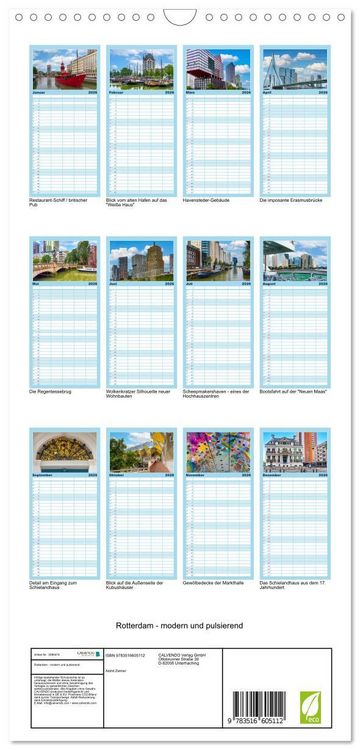 Produktbild: Familienplaner 2026 - Rotterdam - modern und pulsierend mit 5 Spalten (Wandkalender, 21 x 45 cm) CALVENDO