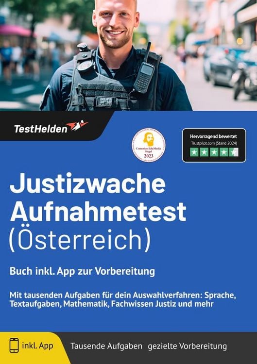 Produktbild: Justizwache Aufnahmetest (&Ouml;sterreich): Buch inkl. App zur Vorbereitung - Mit tau