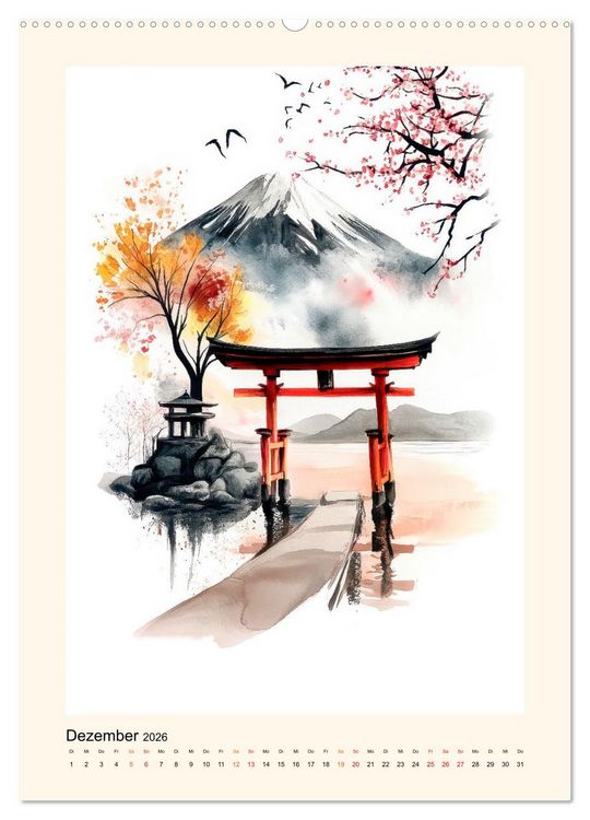 Produktbild: Japan - Momente der Stille (hochwertiger Premium Wandkalender 2026 DIN A2 hoch), Kunstdruck in Hochglanz