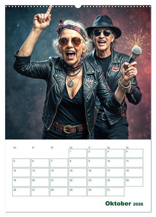 Produktbild: Alt, aber oho - Graue Haare, bunte Abenteuer (hochwertiger Premium Wandkalender 2026 DIN A2 hoch), Kunstdruck in Hochglanz