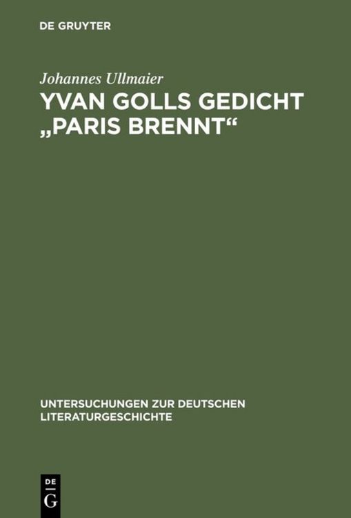 Produktbild: Yvan Golls Gedicht "Paris brennt"