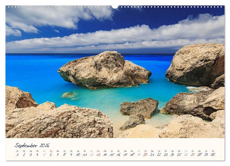 Produktbild: Griechenland - Malerische K&uuml;sten auf Zakynthos und Lefkada (Wandkalender 2026 DIN A2 quer), CALVENDO Monatskalender