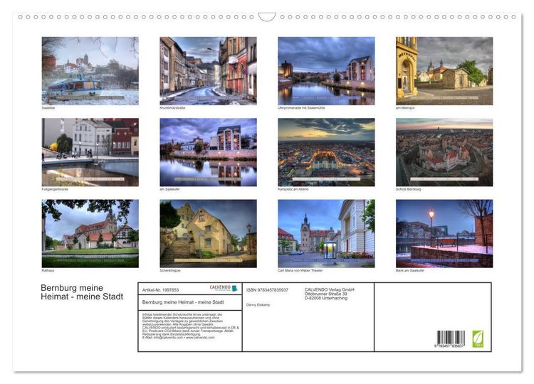 Produktbild: Bernburg meine Heimat - meine Stadt (Wandkalender 2026 DIN A2 quer), CALVENDO Monatskalender