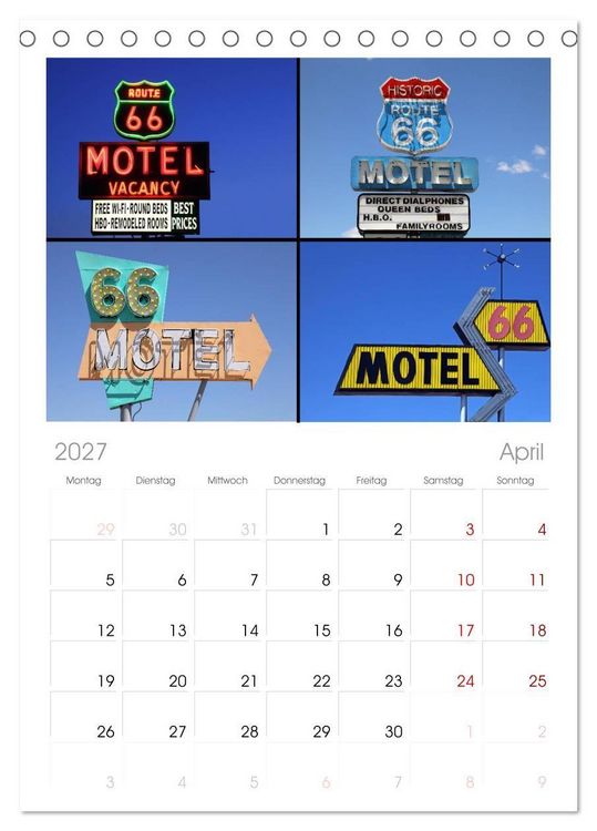 Produktbild: Tischplaner 2027 - Route 66 im S&uuml;dwesten (A5 Tischkalender zum Aufstellen) CALVENDO