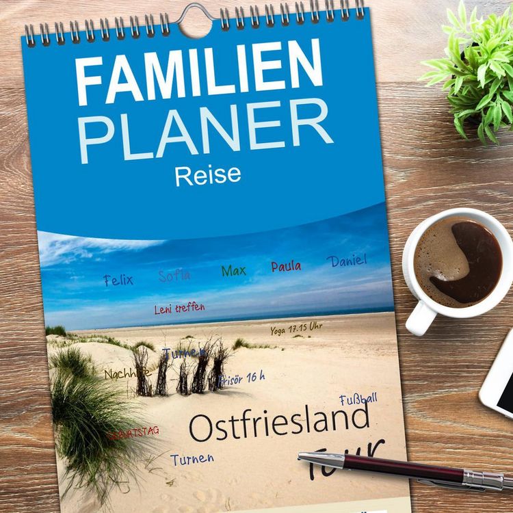 Produktbild: Familienplaner 2026 - Ostfriesland - Tour mit 5 Spalten (Wandkalender, 21 x 45 cm) CALVENDO