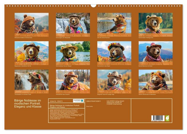 Produktbild: B&auml;rige Noblesse im modischen Portrait. Eleganz und Klasse (Wandkalender 2026 DIN A2 quer), CALVENDO Monatskalender