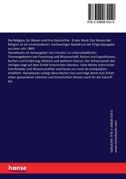 Produktbild: Die Religion, ihr Wesen und ihre Geschichte