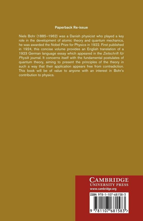 Produktbild: Niels Bohr on the Application of the Quantum Theory to Atomic Structure