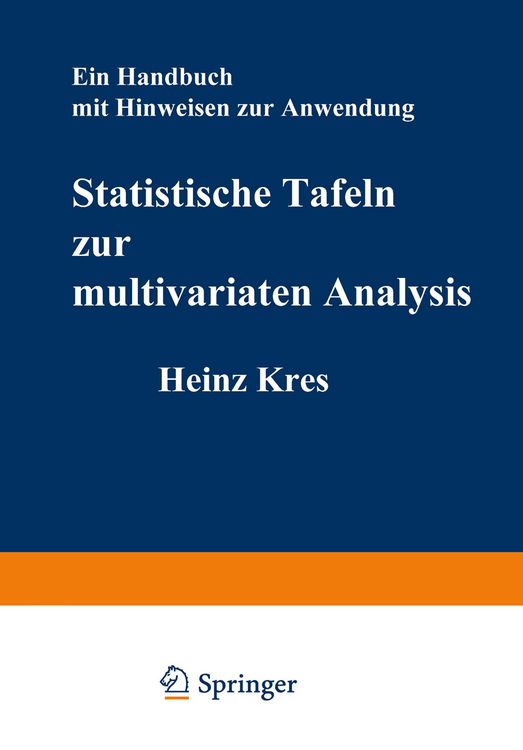 Produktbild: Statistische Tafeln zur multivariaten Analysis