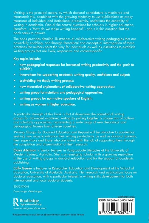 Produktbild: Writing Groups for Doctoral Education and Beyond