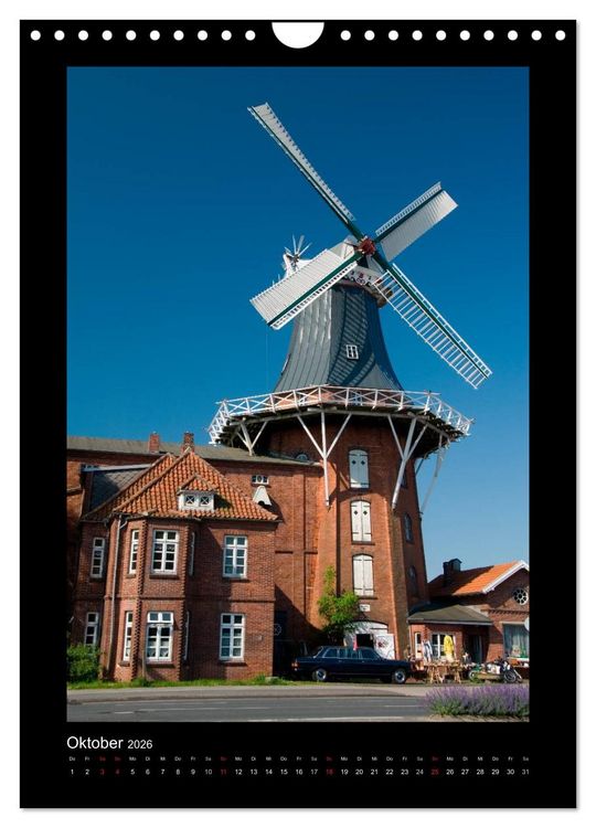 Produktbild: Windm&uuml;hlen in Deutschland (Wandkalender 2026 DIN A4 hoch), CALVENDO Monatskalender