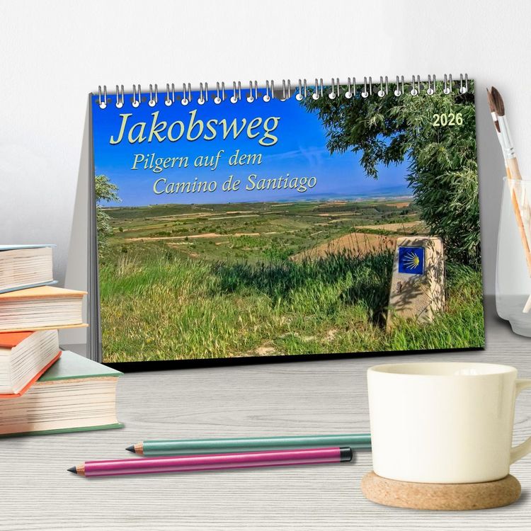 Produktbild: Jakobsweg - pilgern auf dem Camino de Santiago (Tischkalender 2026 DIN A5 quer), CALVENDO Monatskalender