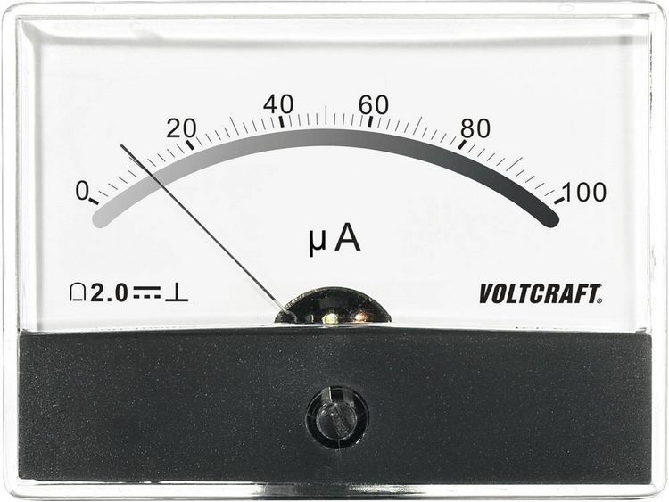 Produktbild: VOLTCRAFT AM-86X65/100&micro;A AM-86X65/100&micro;A Einbau-Messger&auml;t AM-86X65/100&micro;A/DC Drehspule