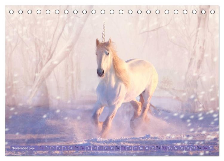 Produktbild: Einhorn Welt - vertr&auml;umte Einhornbilder (Tischkalender 2026 DIN A5 quer), CALVENDO Monatskalender