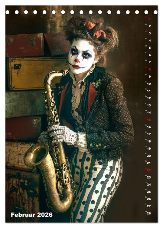 Produktbild: Clowngeschichten - Eine besondere Welt (Tischkalender 2026 DIN A5 hoch), CALVENDO Monatskalender